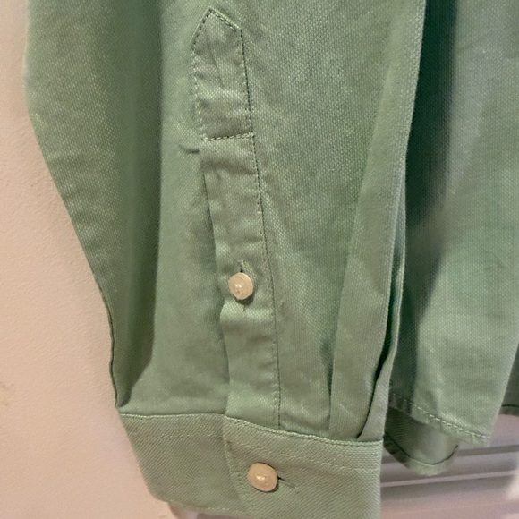 Mint Green Long-Sleeve Mandarin Collar Shirt - Picture 2 of 8